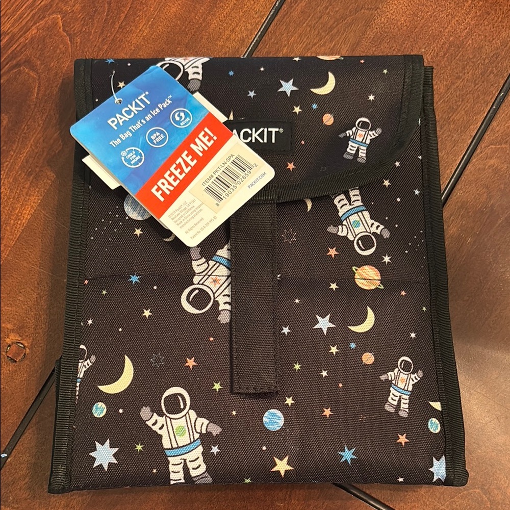 Kids Space Lunch Bag - Black Astronaut